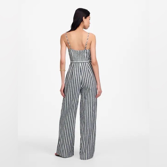 Madewell Pleated Wide-Leg Jumpsuit in
Pinstripe Linen Size 12 - Picture 4 of 6